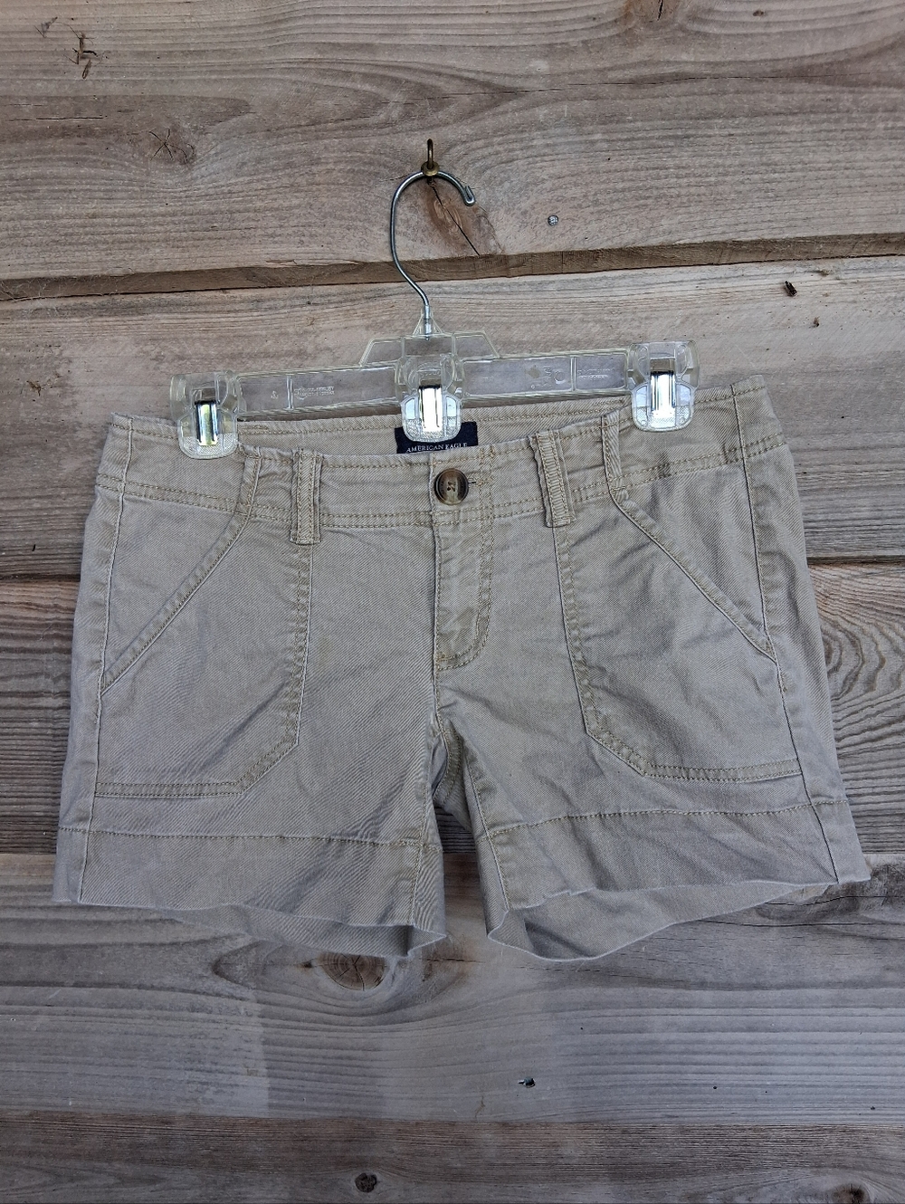 American Eagle Midi Khaki Shorts